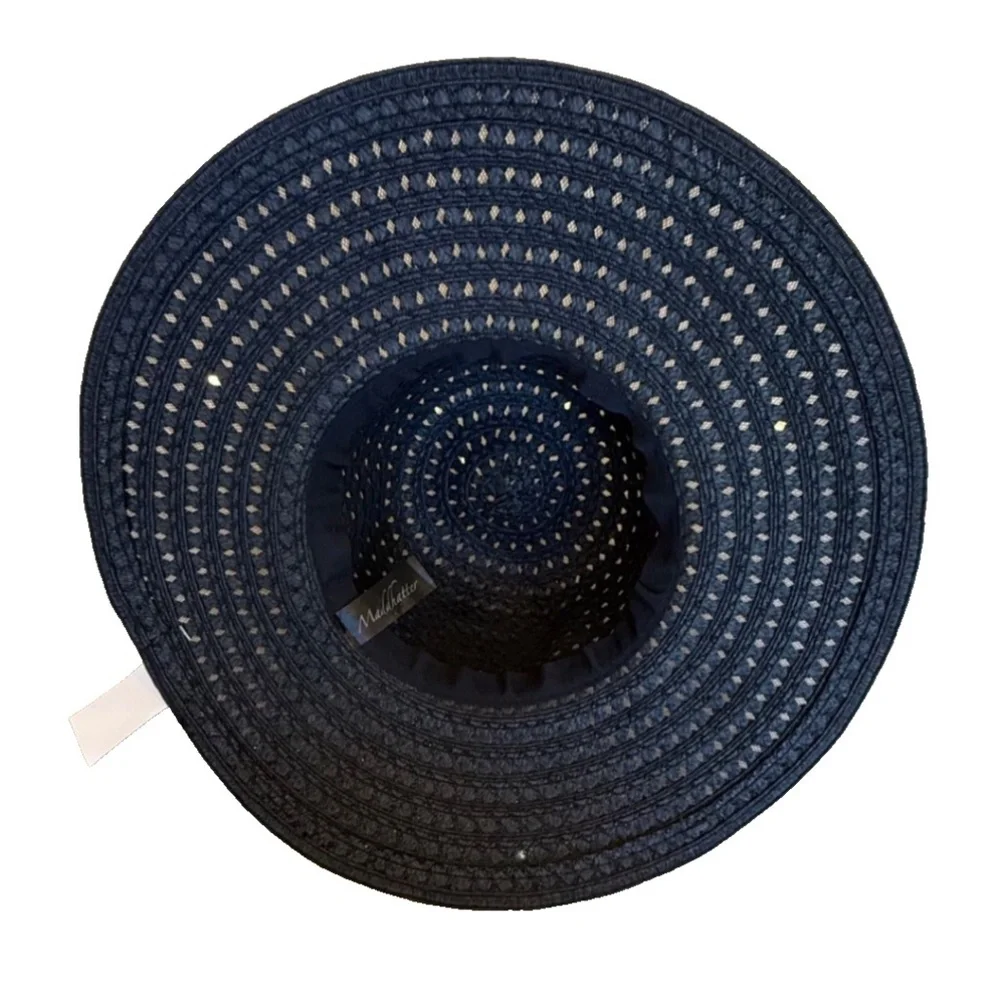 Maddhatter Women's Woven Wide Brim Sun‎ Hat; Black; One Size NWT